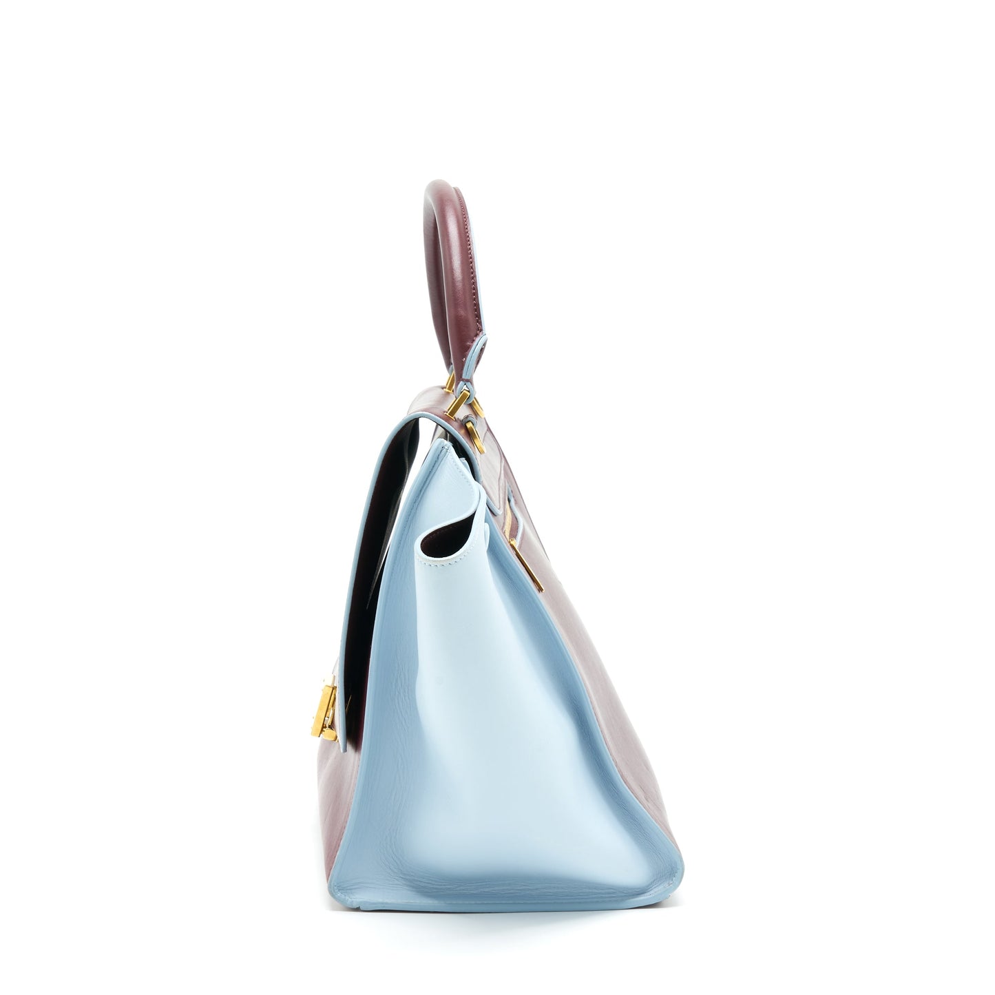 Celine Trapeze Purse Burgundy / Light Blue