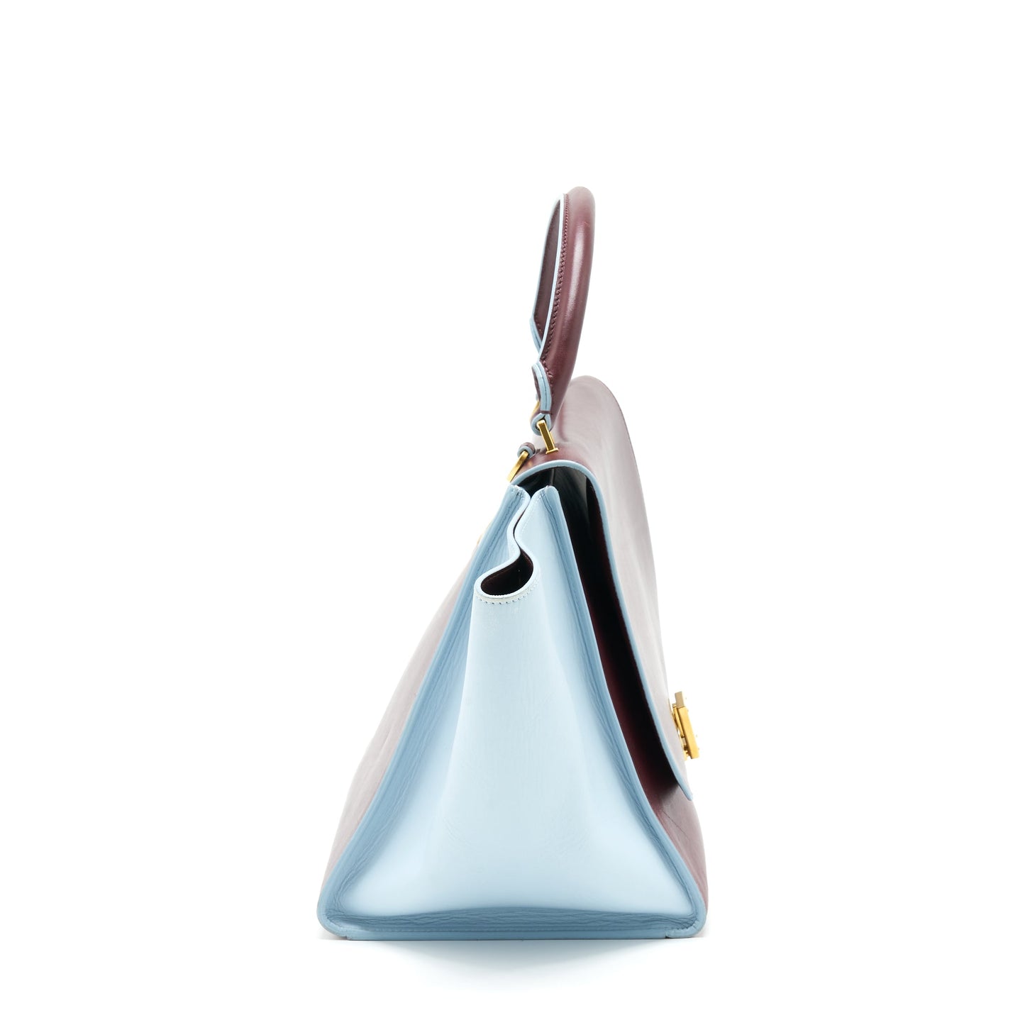 Celine Trapeze Purse Burgundy / Light Blue