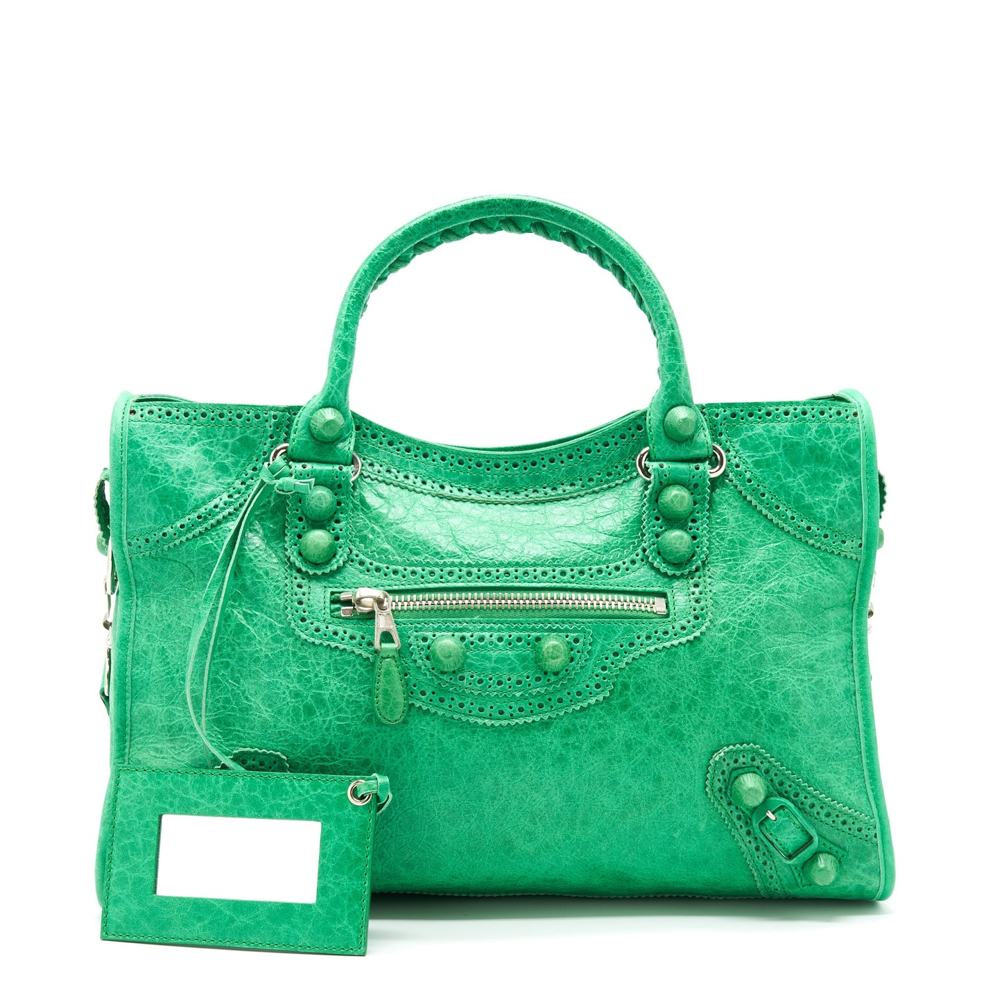 Balenciaga Lace City Purse Green