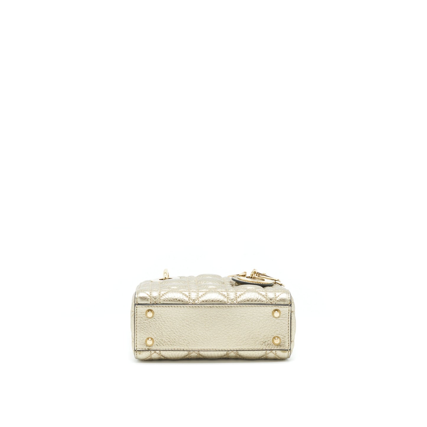 Dior Mini Lady Dior Supple Grained Calfskin Metallic Gold