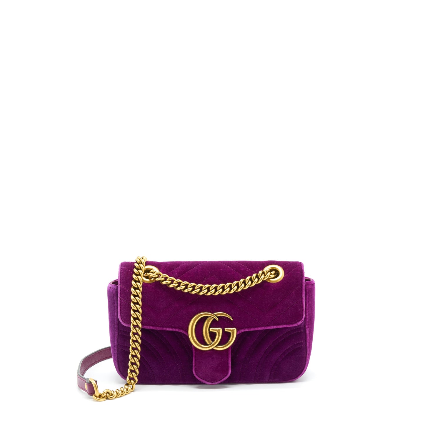 Gucci Mini Marmont Purse Velvet Purple