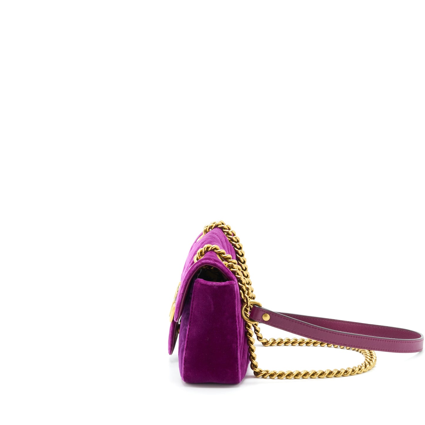 Gucci Mini Marmont Purse Velvet Purple