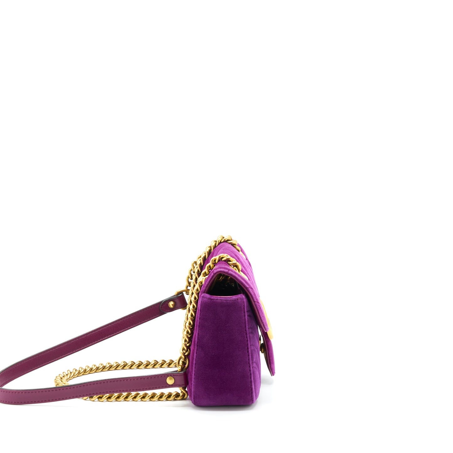 Gucci Mini Marmont Purse Velvet Purple
