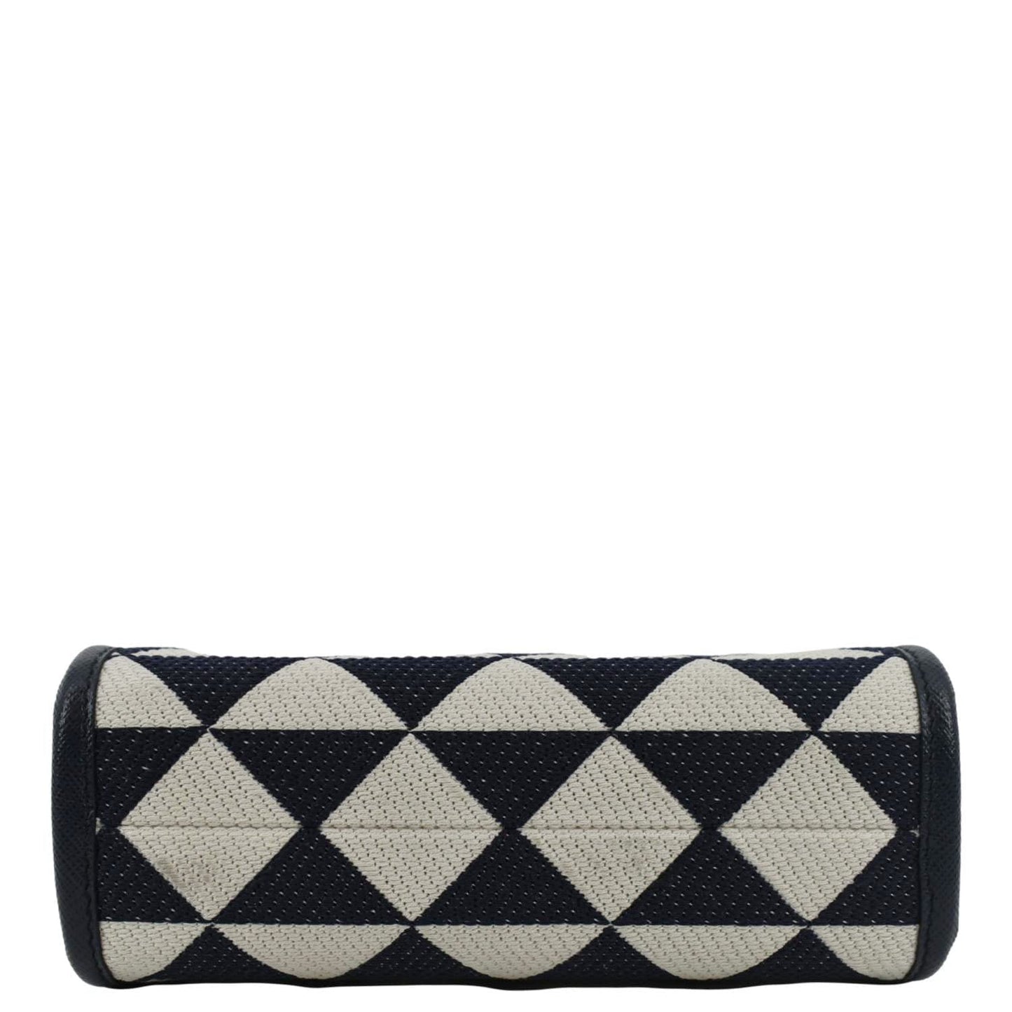 PRADA Triangolo Mini Jacquard Symbole Tote Crossbody Bag Navy Blue