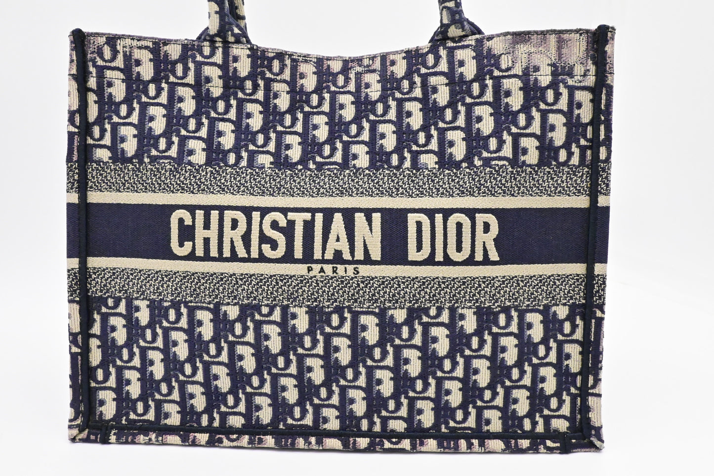 Dior Medium Book Tote in Navy Blue Oblique Canvas