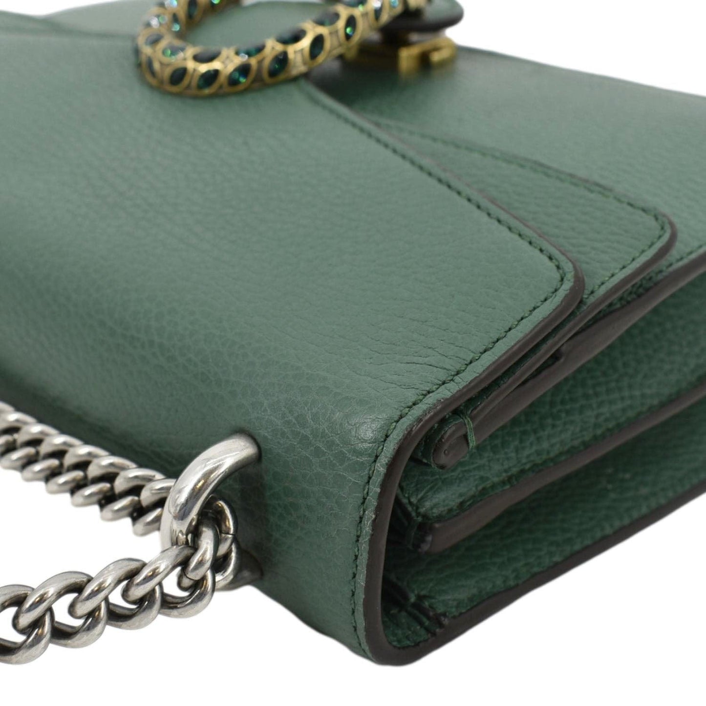 GUCCI Dionysus Small Leather Shoulder Bag Emerald Green 400249