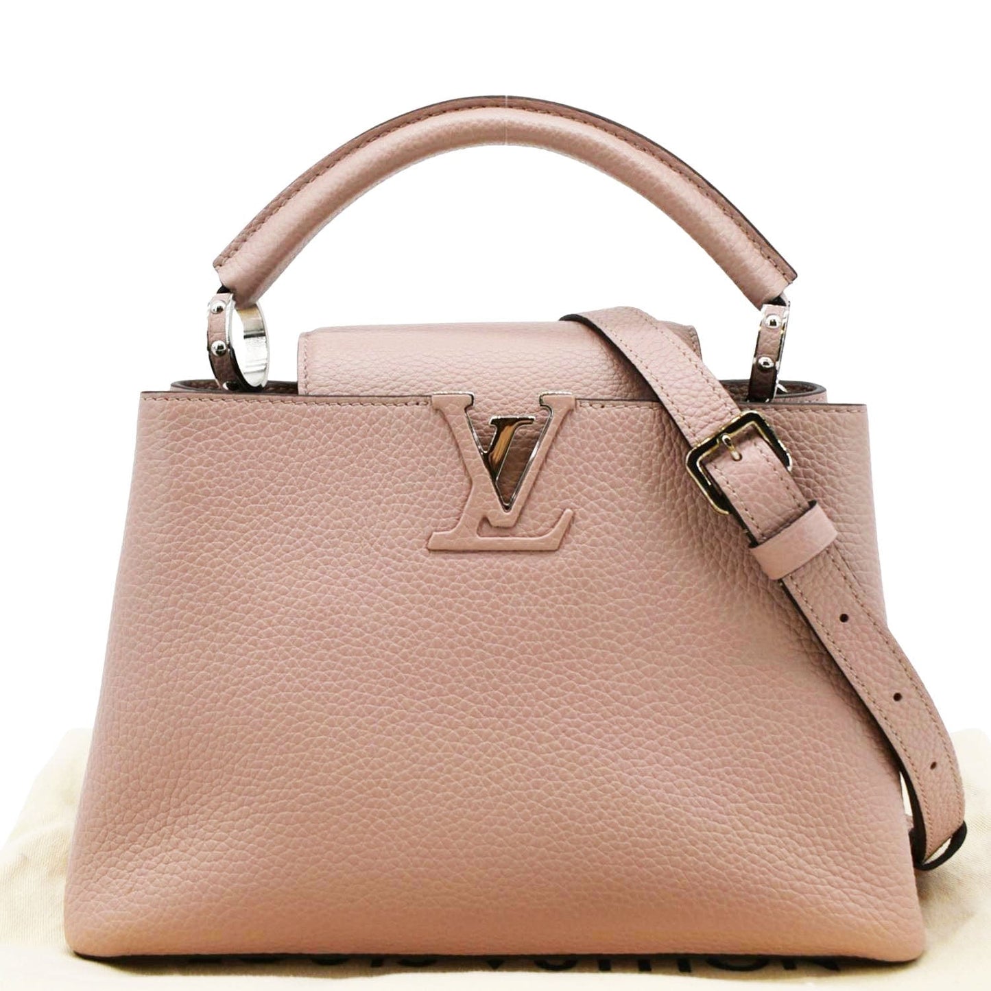 LOUIS VUITTON Capucines BB Taurillon Leather Shoulder Bag Baby Pink