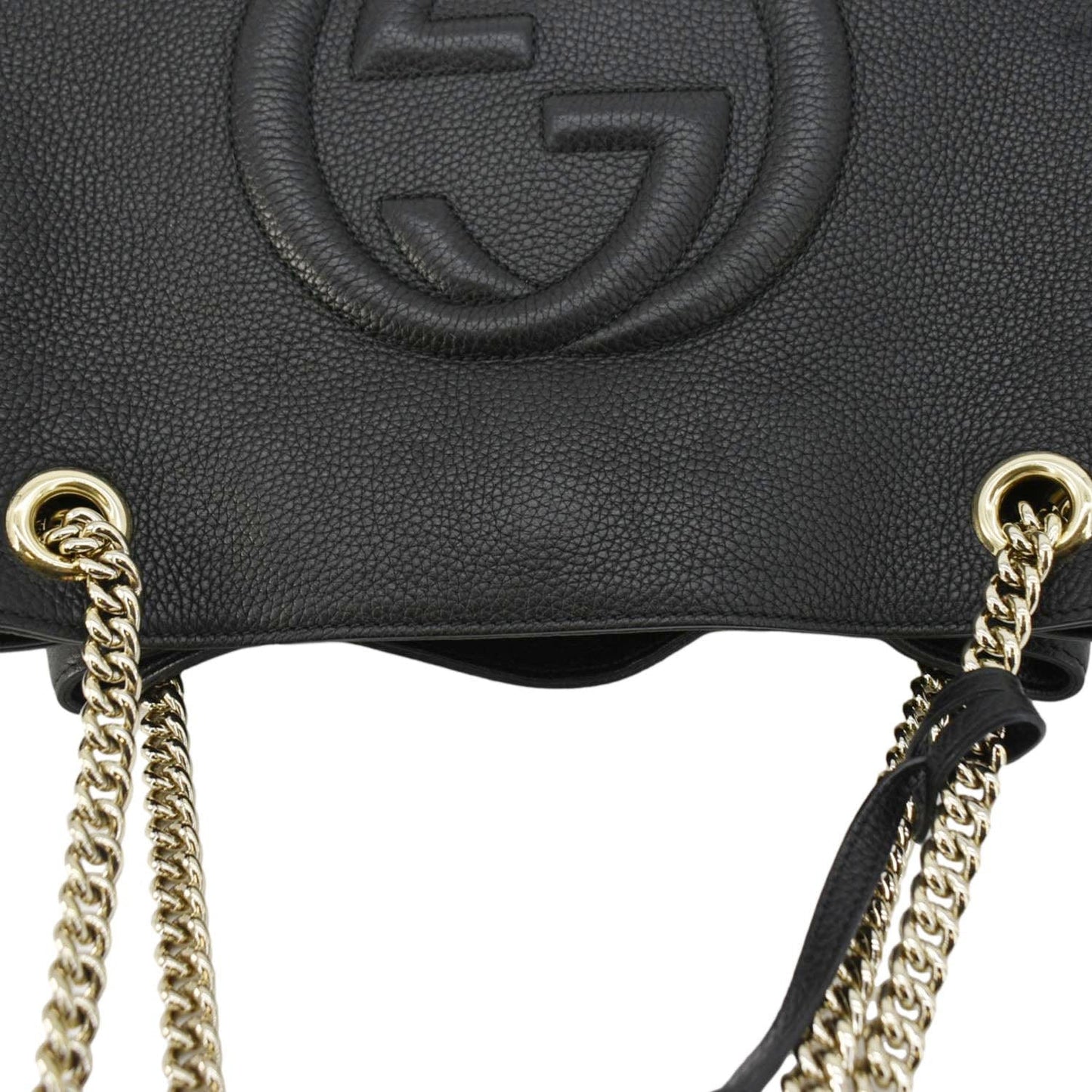 Gucci Soho Medium Pebbled Leather Shoulder Bag Black 308982