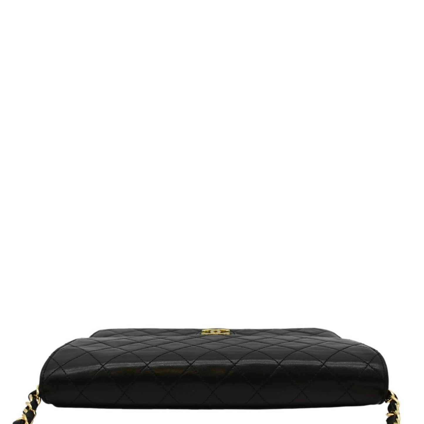 CHANEL Half Flap Medium Quilted Leather Shoulder Bag Black