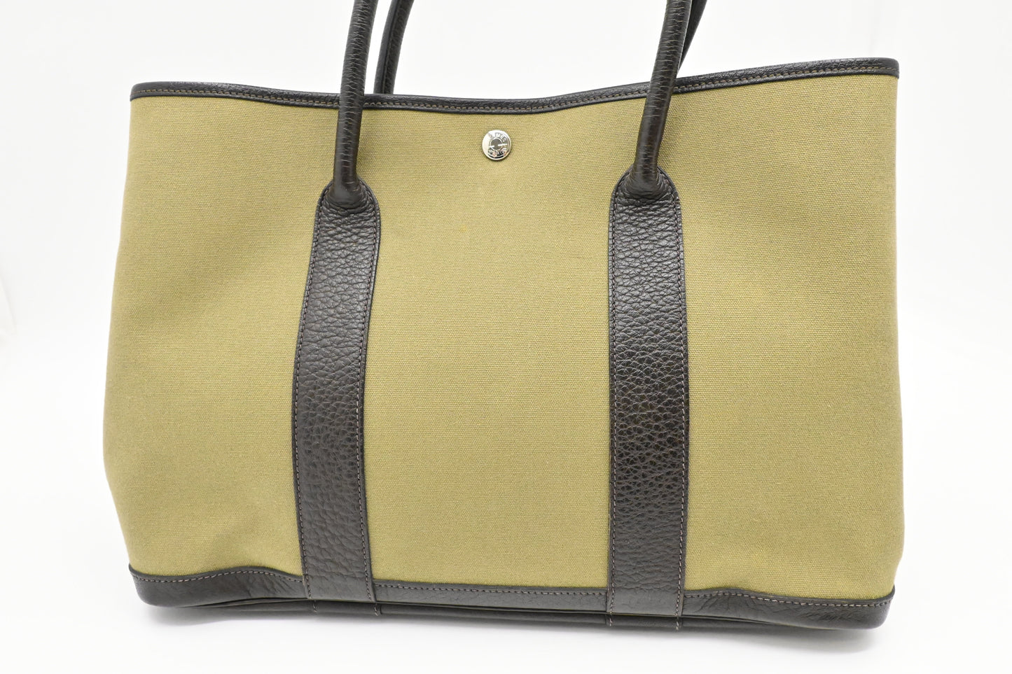 Hermes Garden Party 36 in Green Canvas