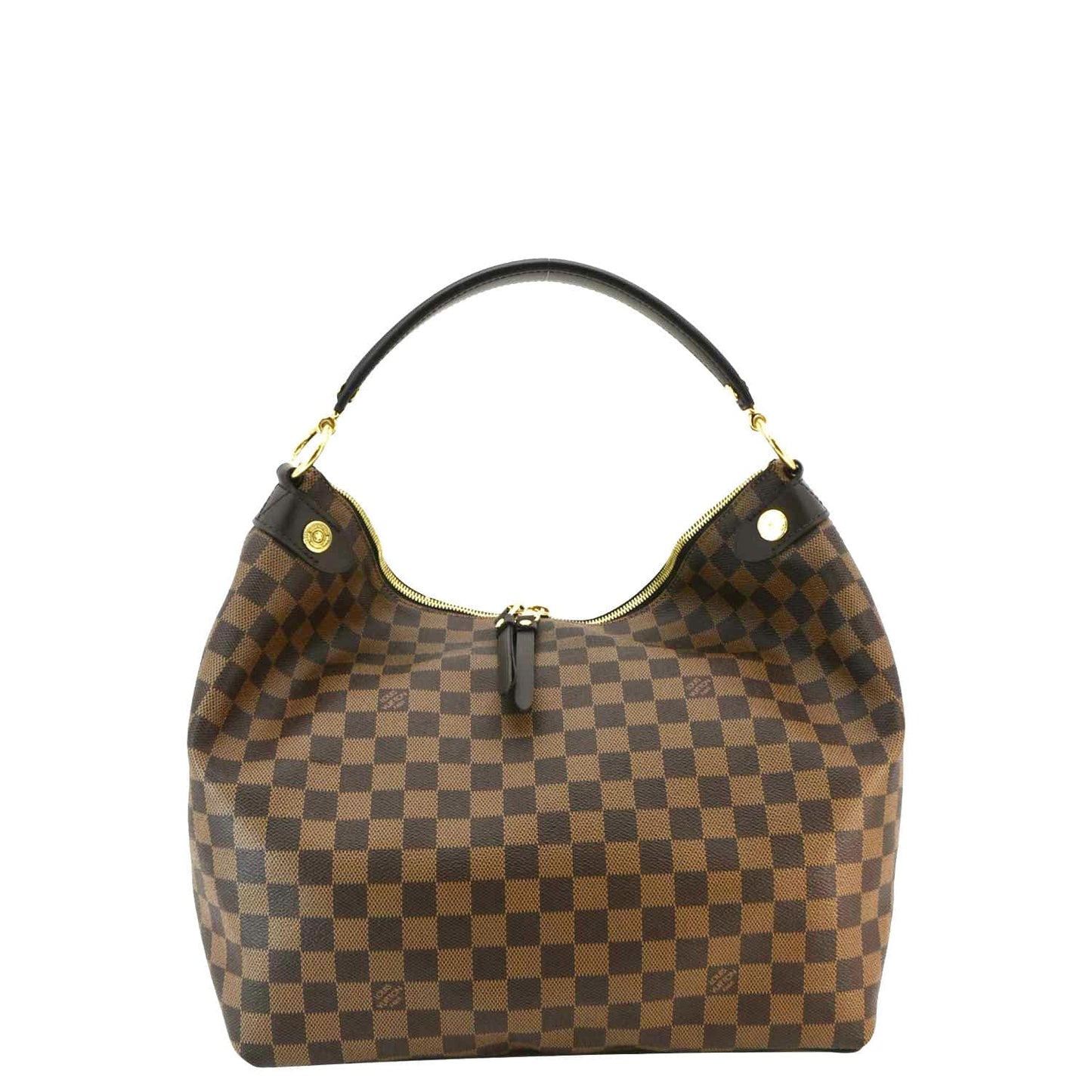 LOUIS VUITTON Duomo Damier Ebene Hobo Bag Brown