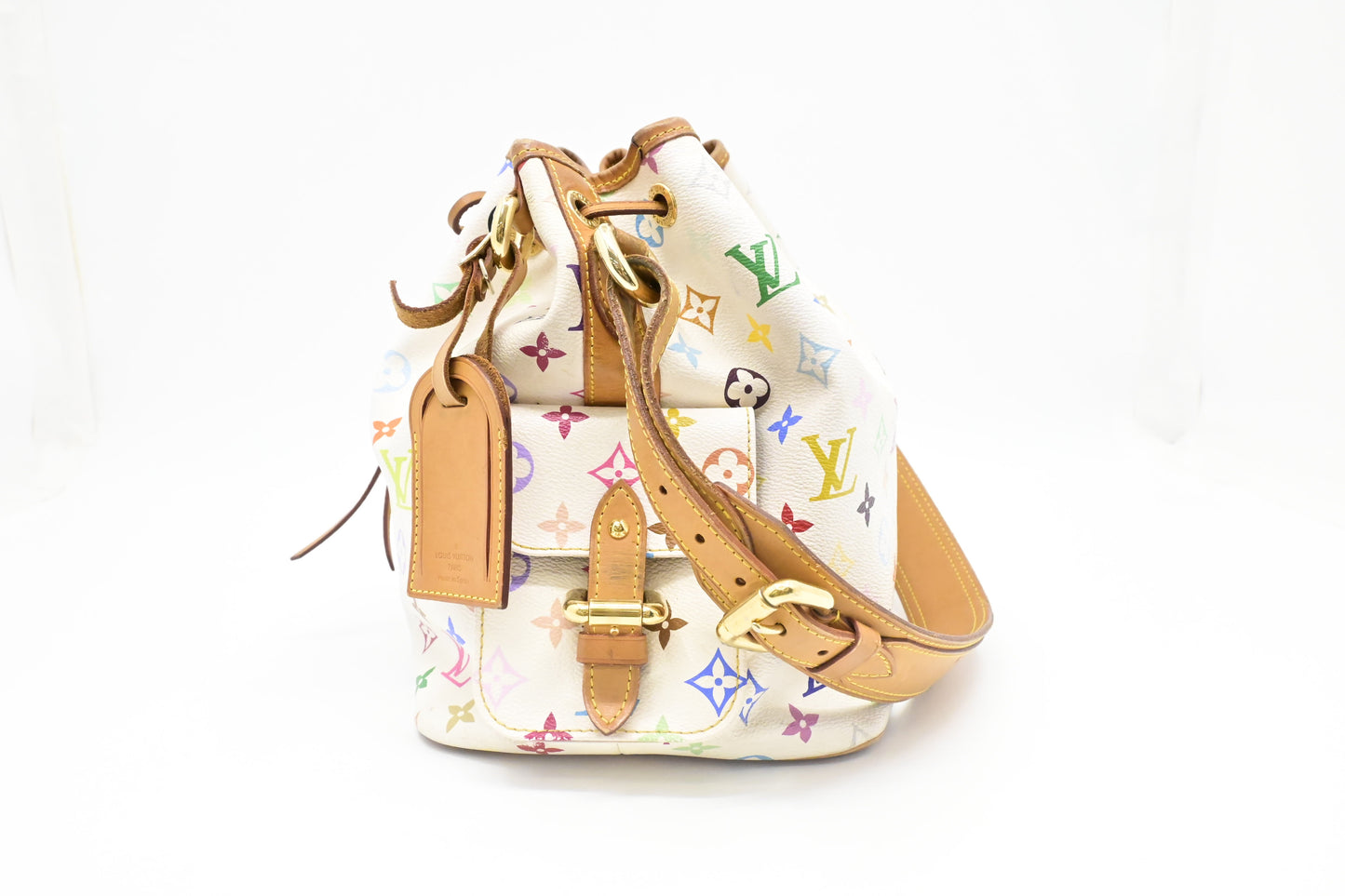 Louis Vuitton x Takashi Murakami Petit Noe in White Multicolor Monogram Canvas