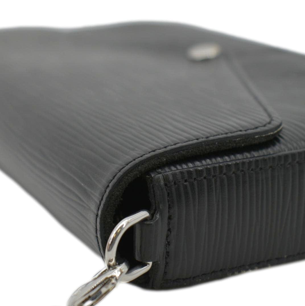 LOUIS VUITTON Felicie Epi Leather Pochette Crossbody Bag Black