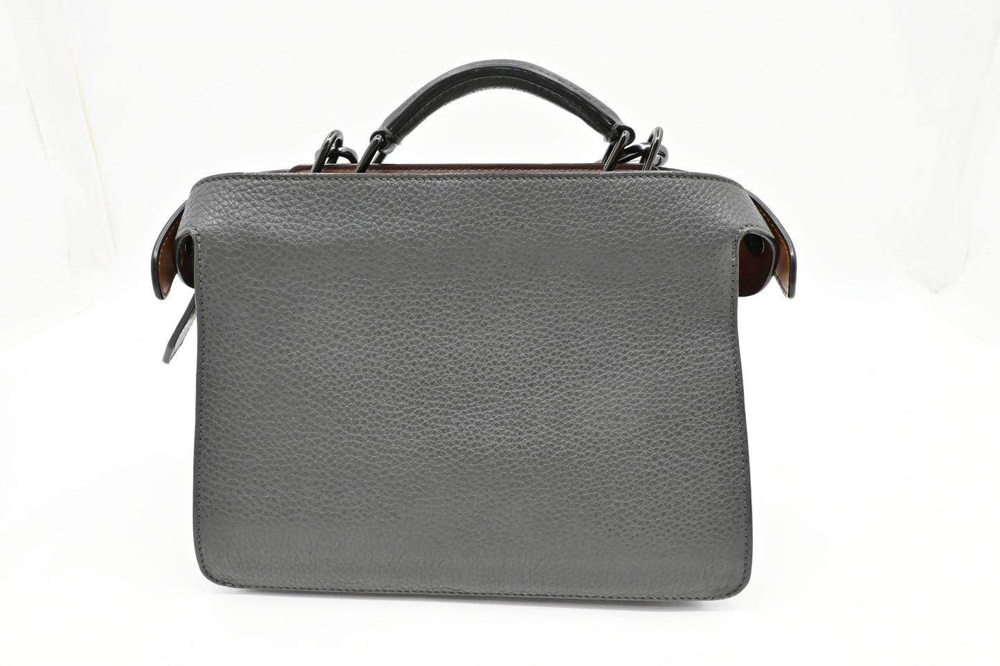 Fendi Small Peekaboo in Gray Leather