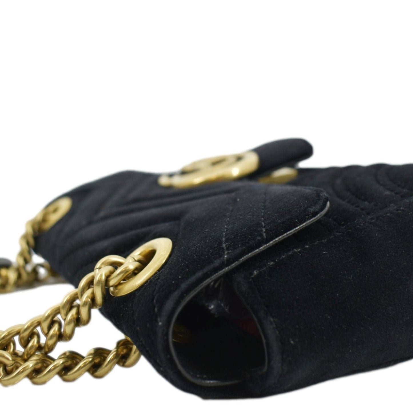 GUCCI GG Marmont Velvet Crossbody Bag Black 446744