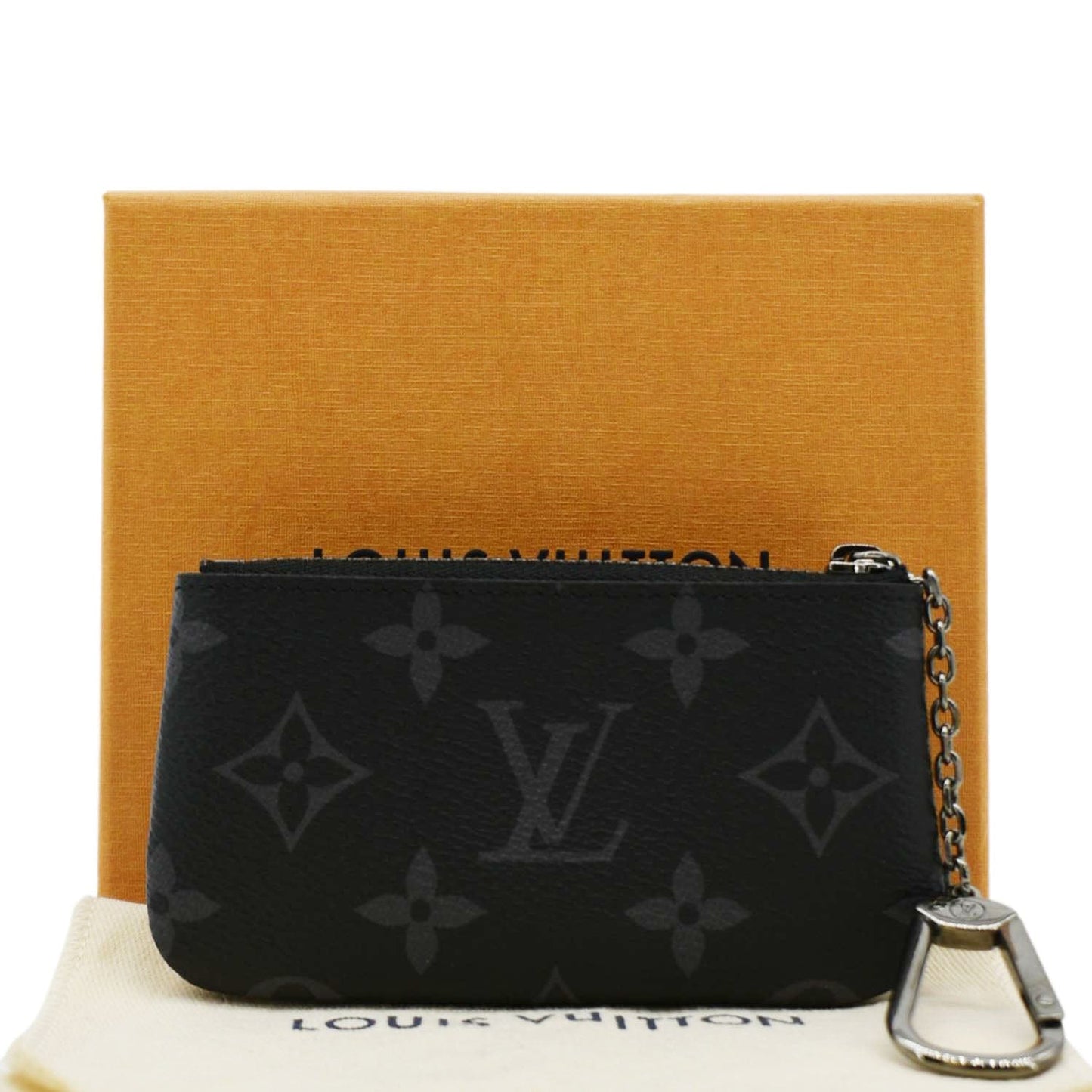 LOUIS VUITTON Monogram Reverse Eclipse Key Pouch Black