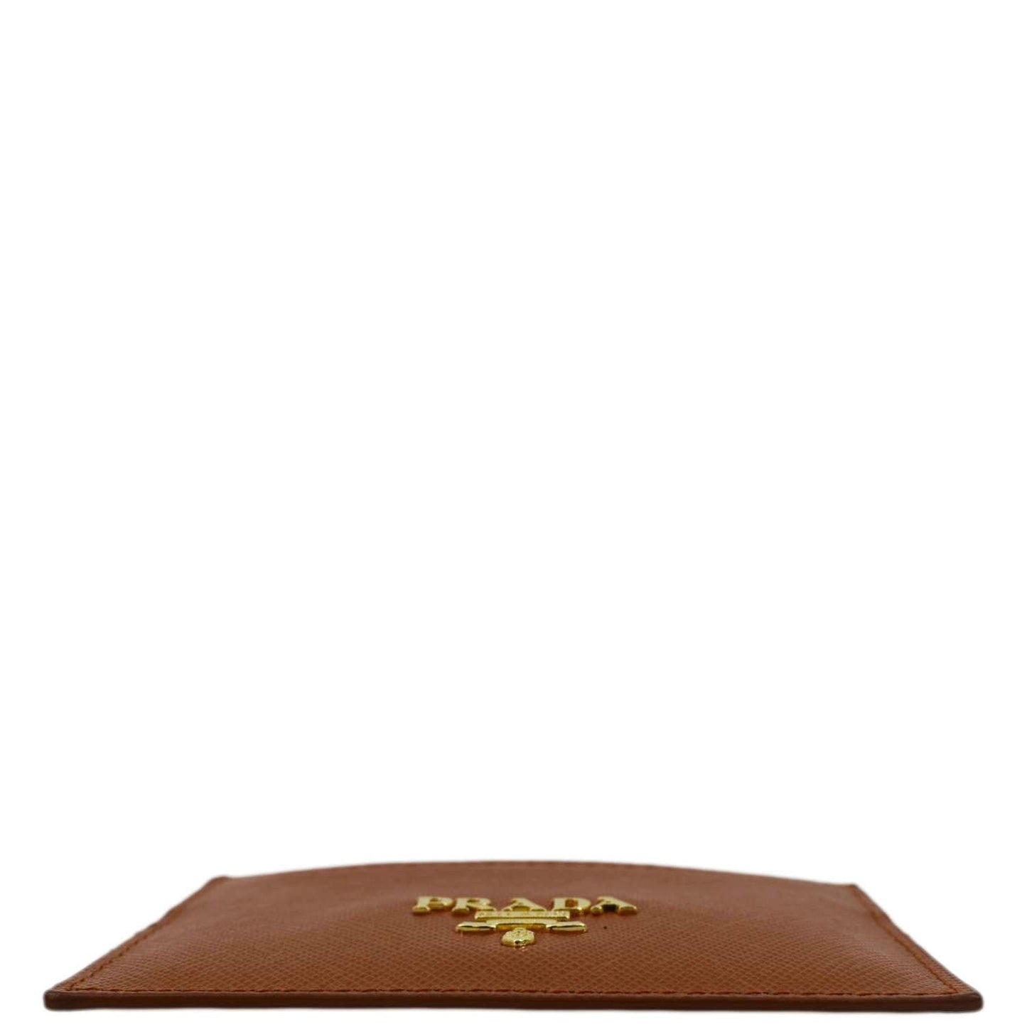 PRADA Saffiano Leather Card Holder Wallet Orange