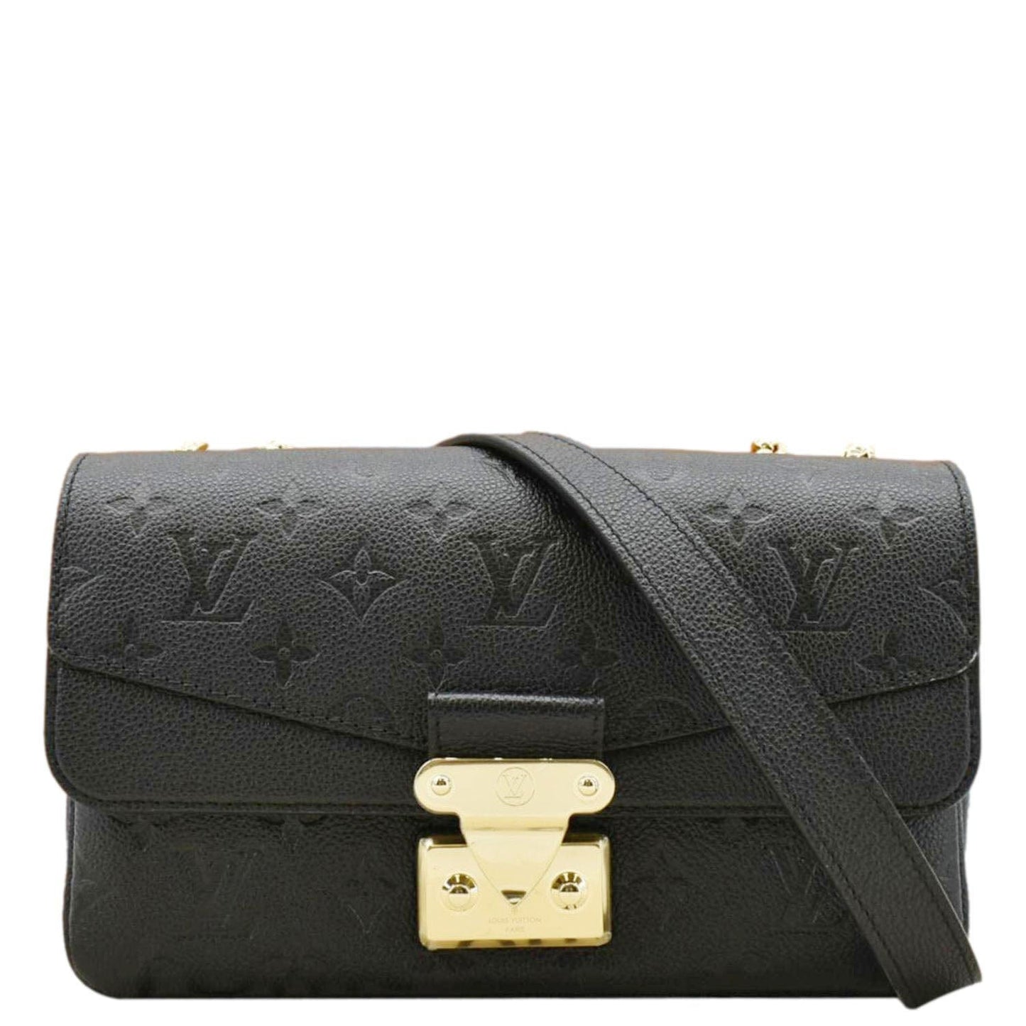 LOUIS VUITTON Marceau  Monogram Empreinte Leather Shoulder Bag Black