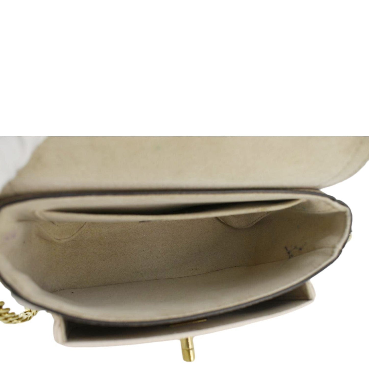 LOUIS VUITTON Lockme Tender Grained Calfskin Leather Shoulder Bag Greige