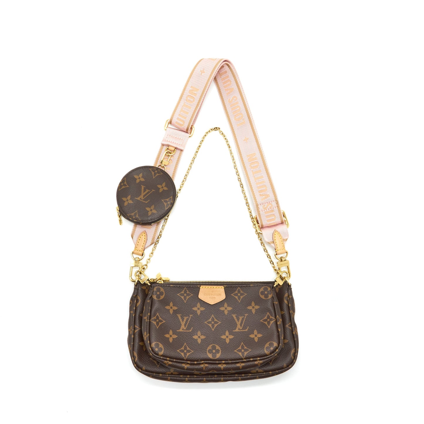 Louis Vuitton Multi Pochette Accessories Rose Clair Monogram Canvas