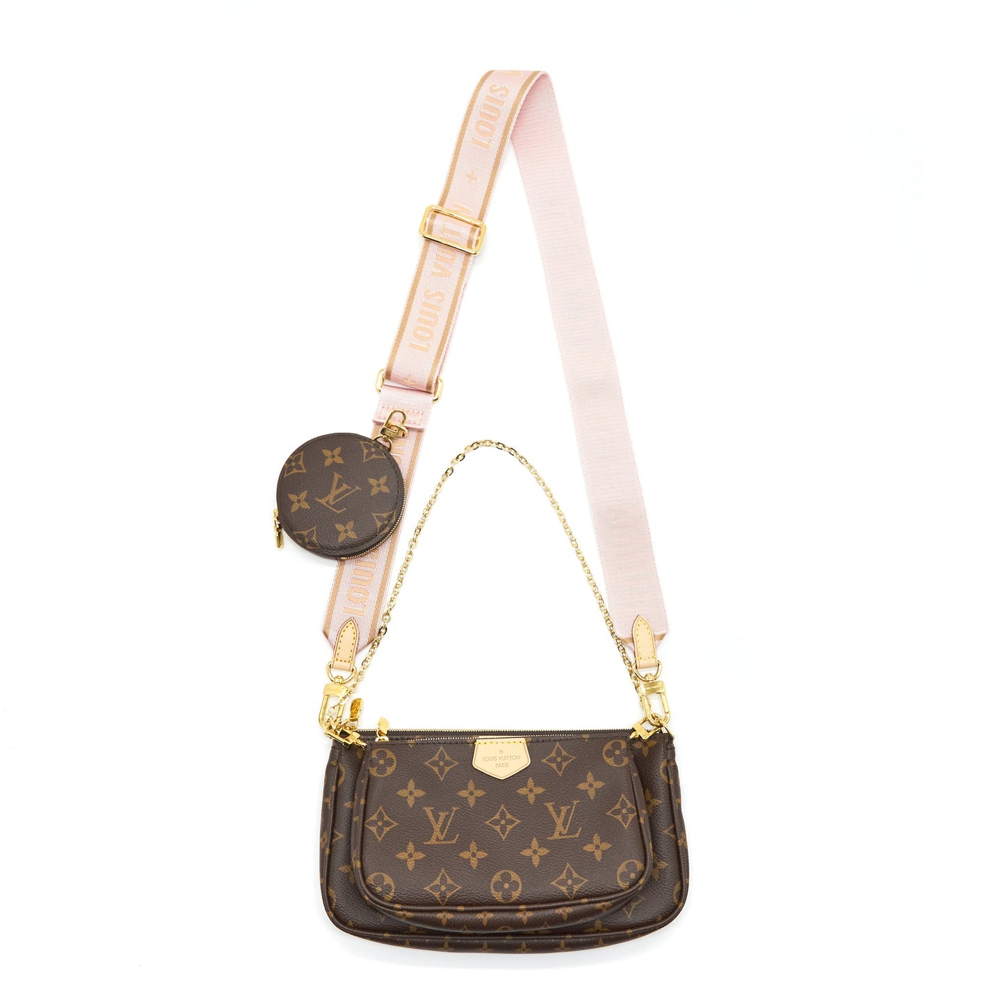 Louis Vuitton Multi Pochette Accessories Monogram Canvas Rose Clair