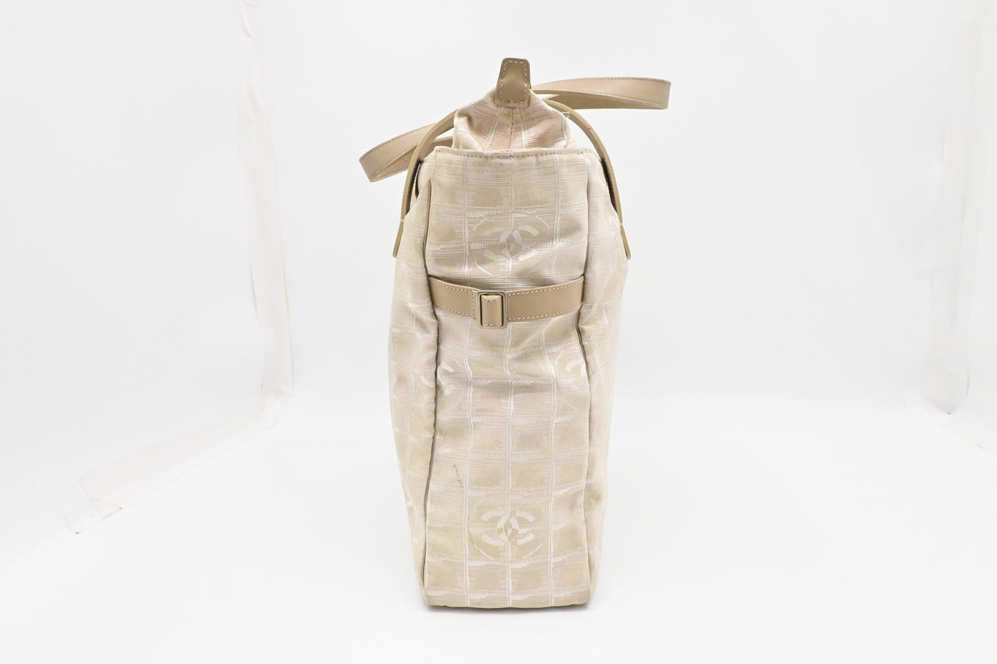 Chanel New Travel Line Zip Tote in Beige Canvas