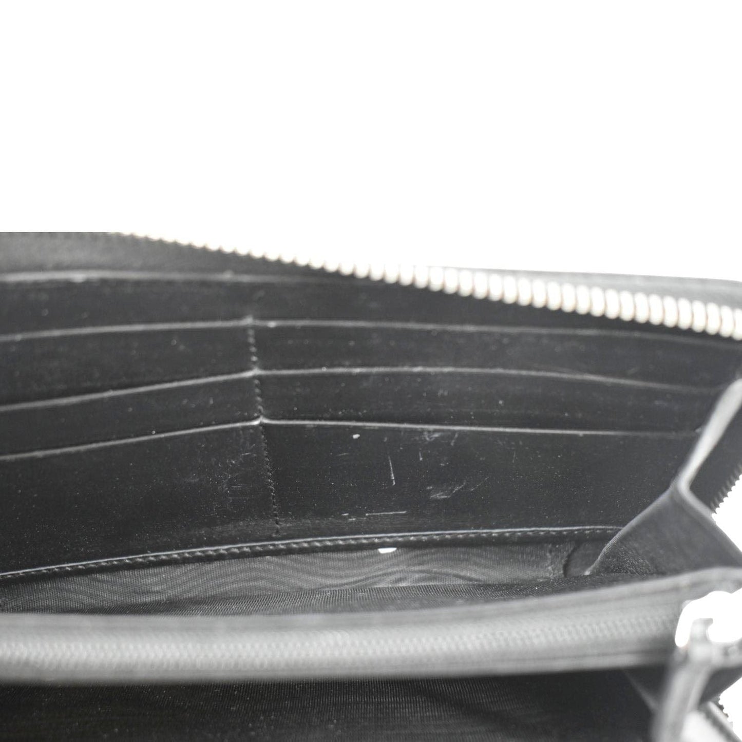 GUCCI Web Stripe Leather Zippy Wallet Black 408831