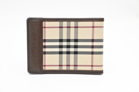 Burberry Card Case in Beige Check Canvas