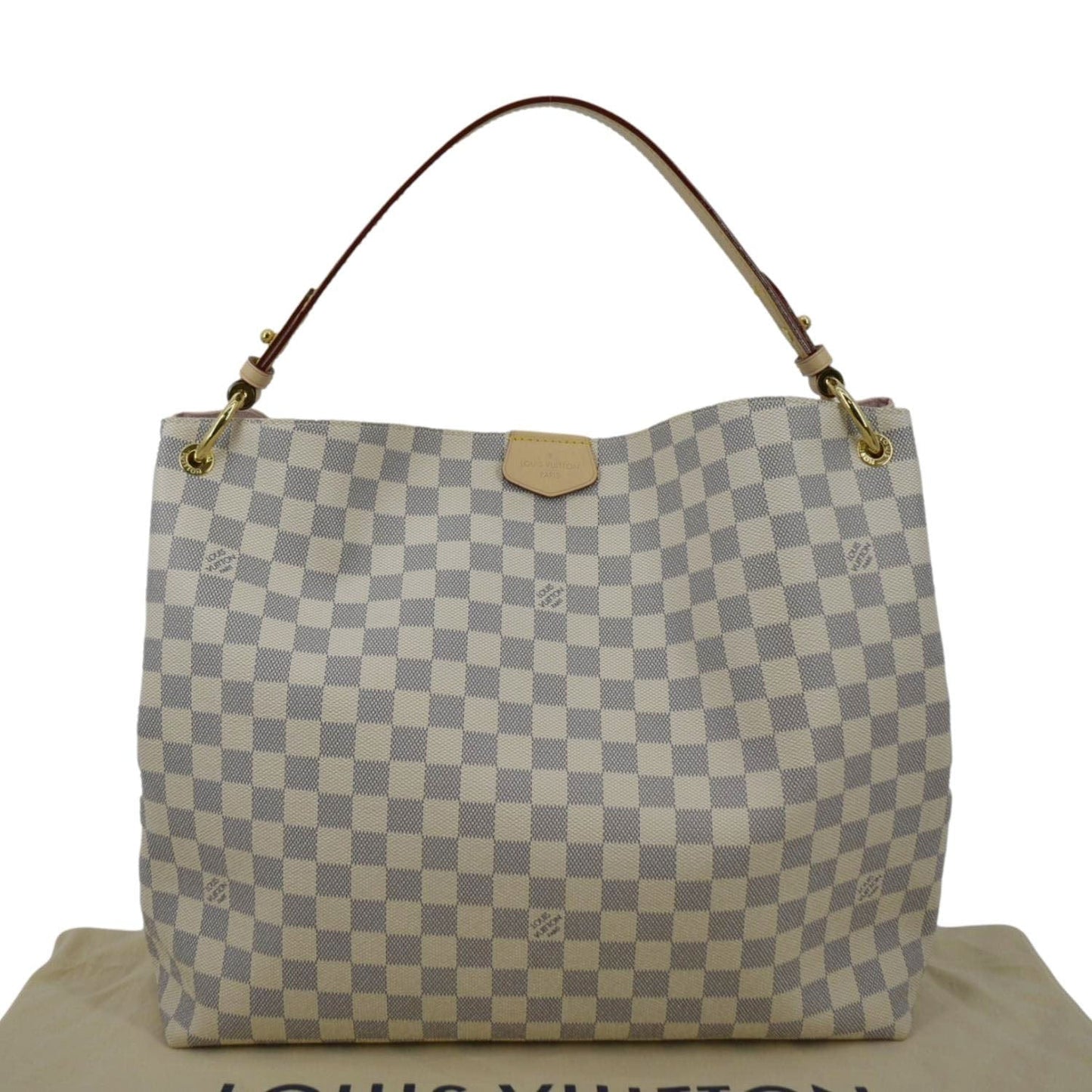 LOUIS VUITTON Graceful MM Damier Azur Hobo Shoulder Bag White