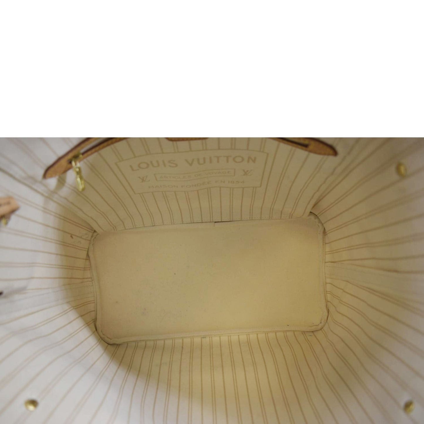 LOUIS VUITTON Neverfull MM Damier Azur Shoulder Bag White