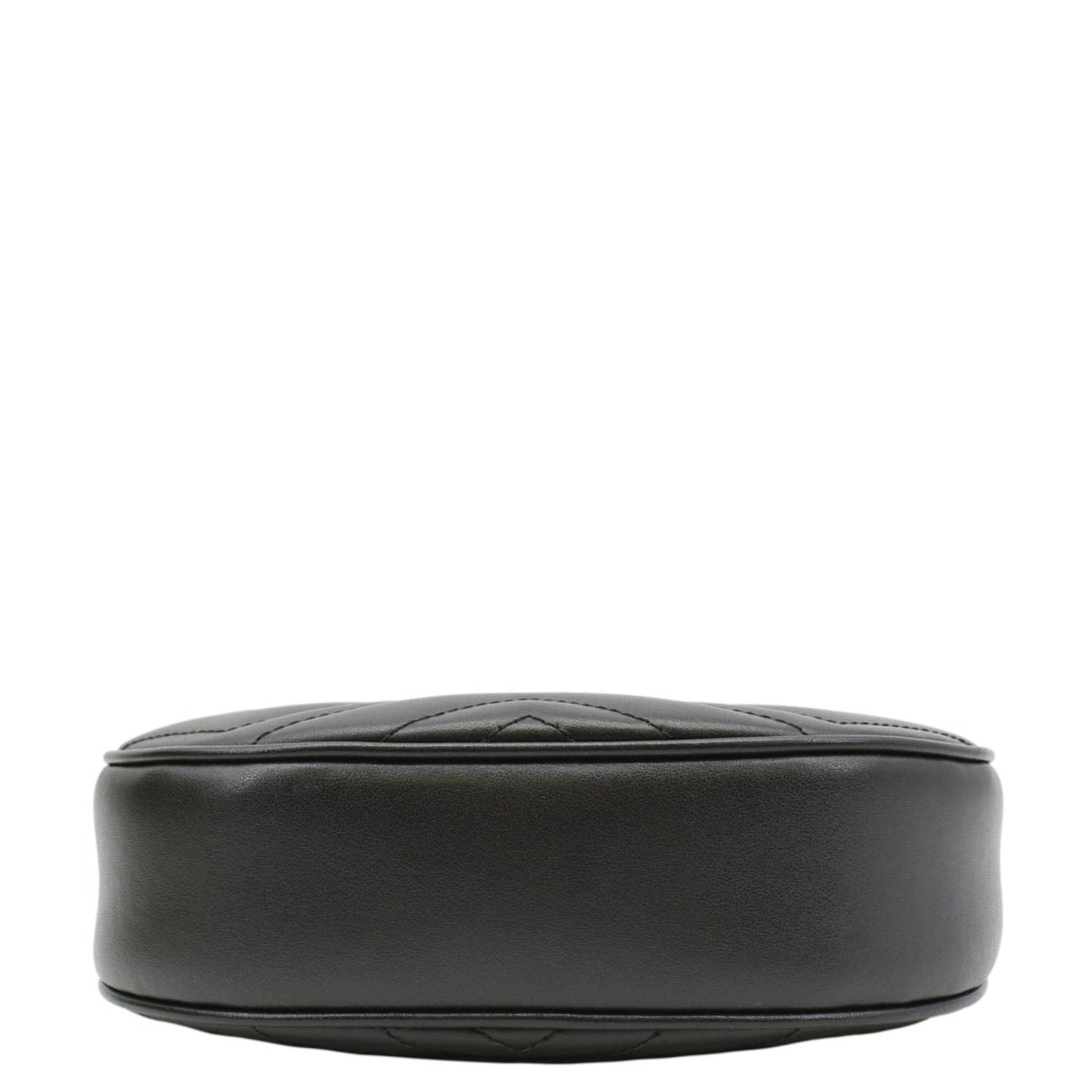 GUCCI GG Marmont Half Moon Mini Leather Shoulder Bag Black 699514