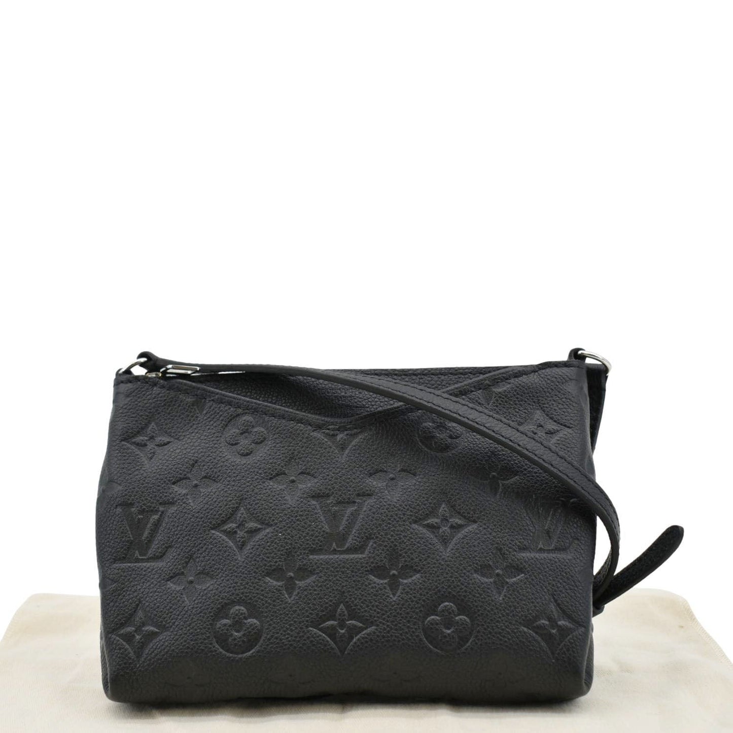 LOUIS VUITTON Pallas Monogram Empreinte Clutch Crossbody Bag Black