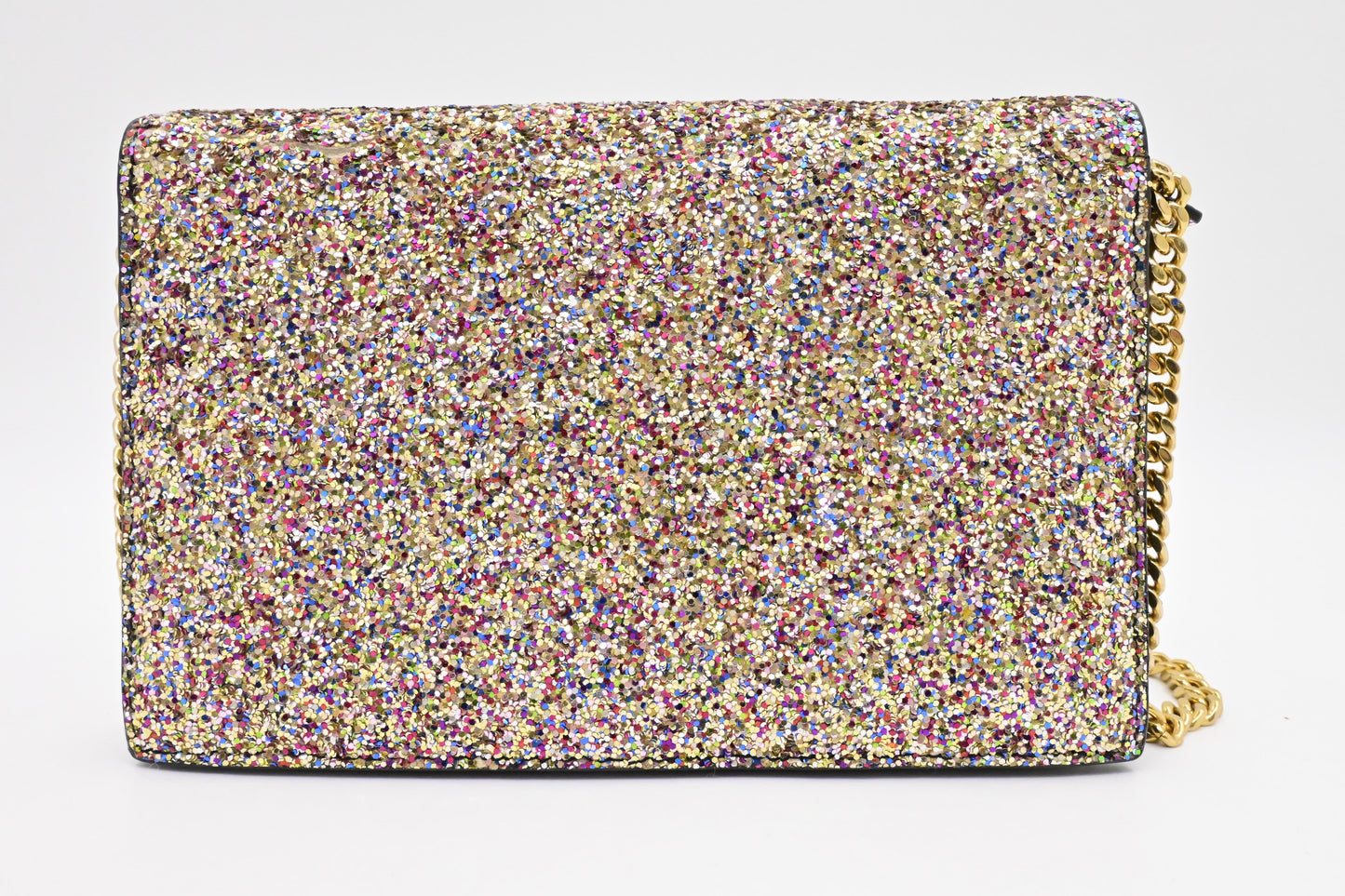 YSL Saint Laurent Wallet on Chain in Multicolor Sparkles