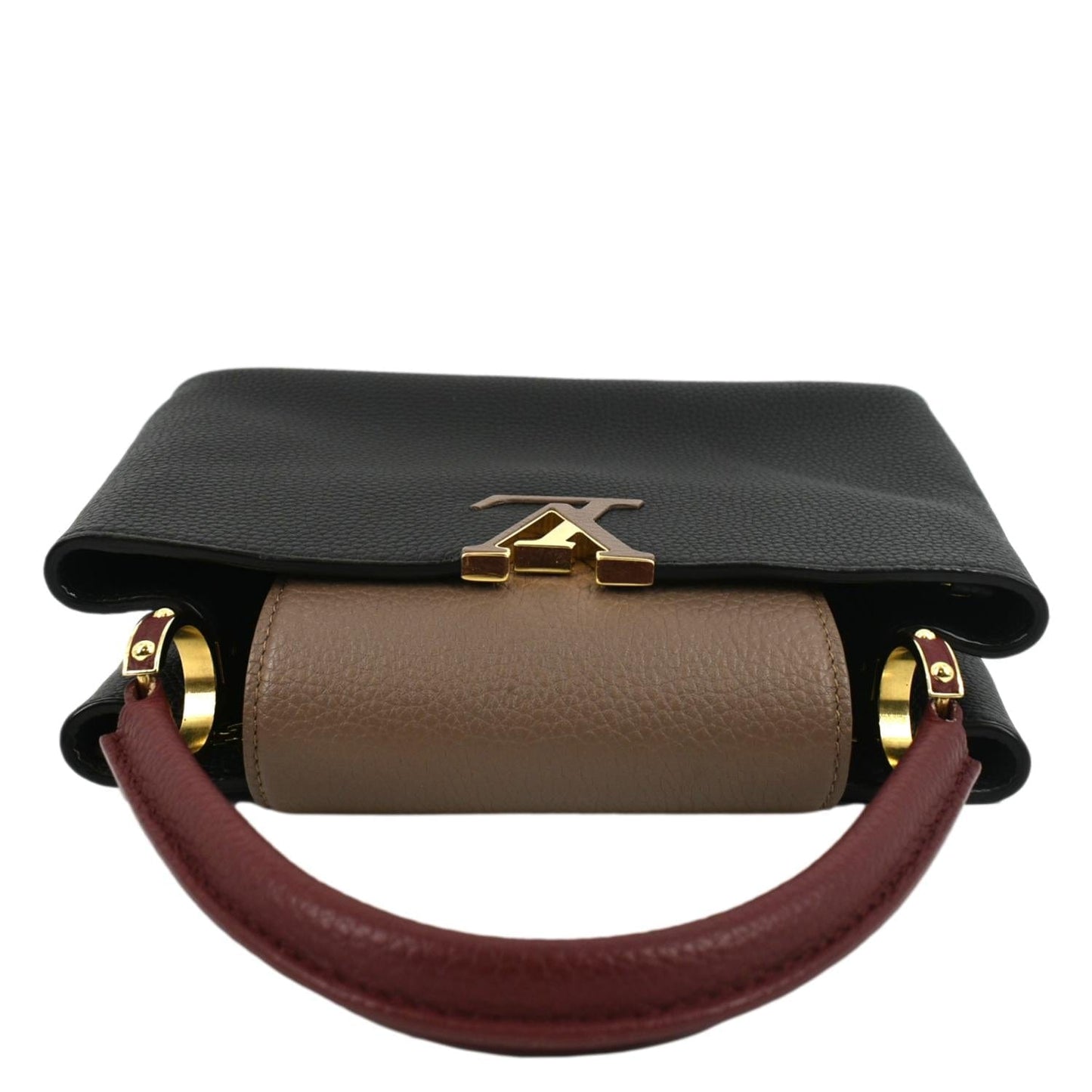 LOUIS VUITTON Capucines Taurillon Leather Satchel Bag Black