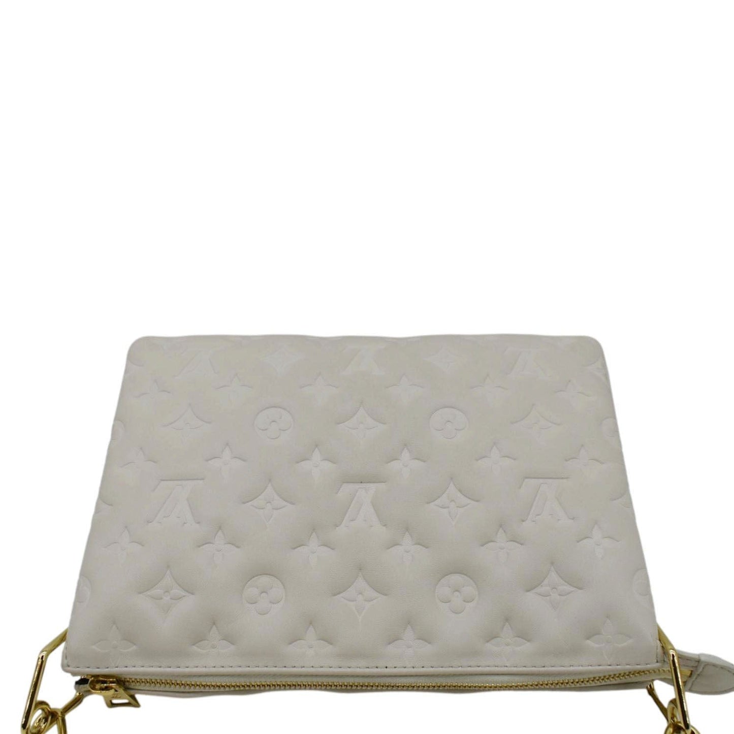 LOUIS VUITTON Coussin PM Monogram Embossed Shoulder Bag Creme