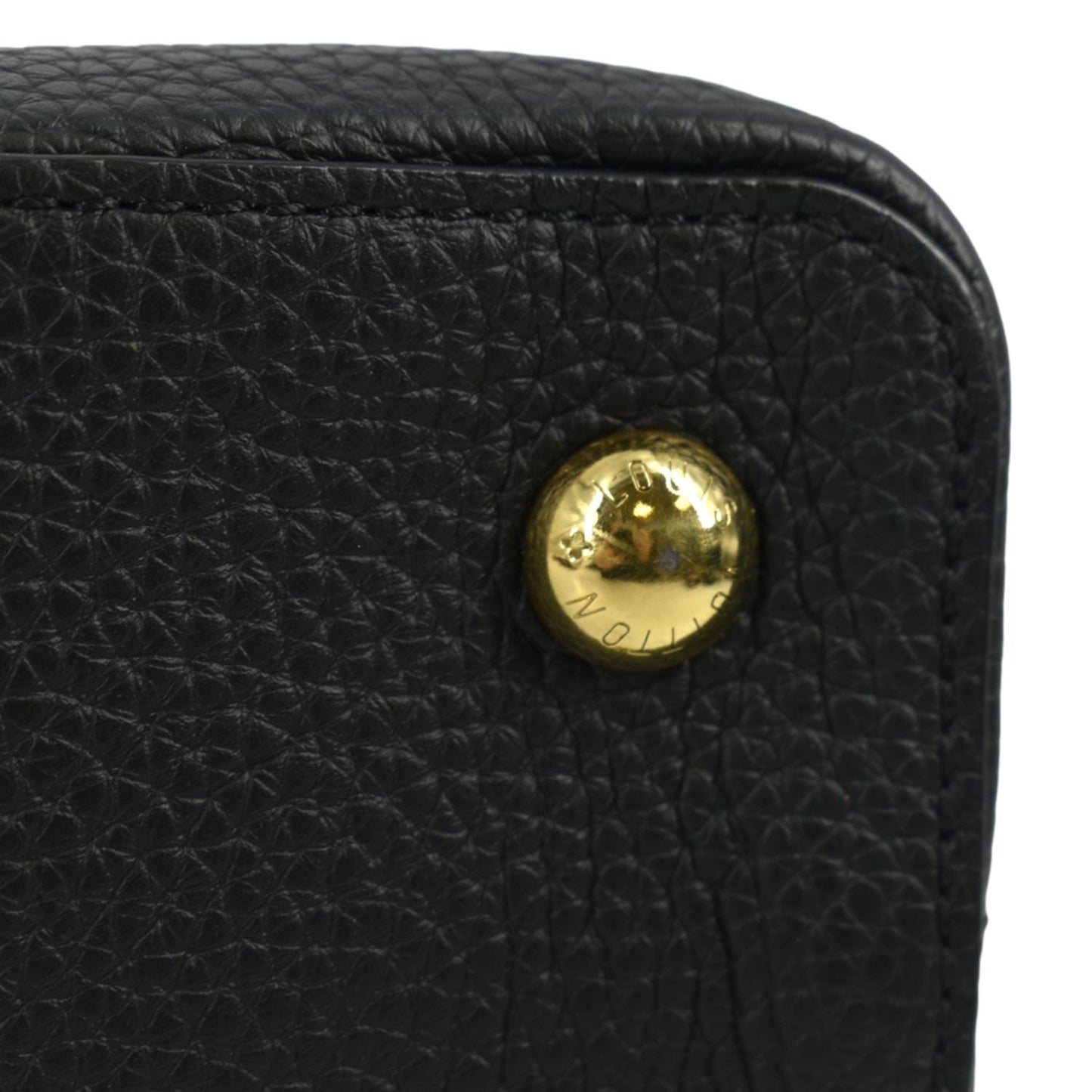 LOUIS VUITTON Capucines Taurillon Leather Satchel Bag Black