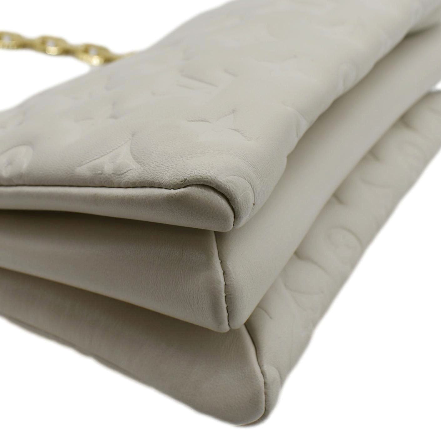LOUIS VUITTON Coussin PM Monogram Embossed Shoulder Bag Creme