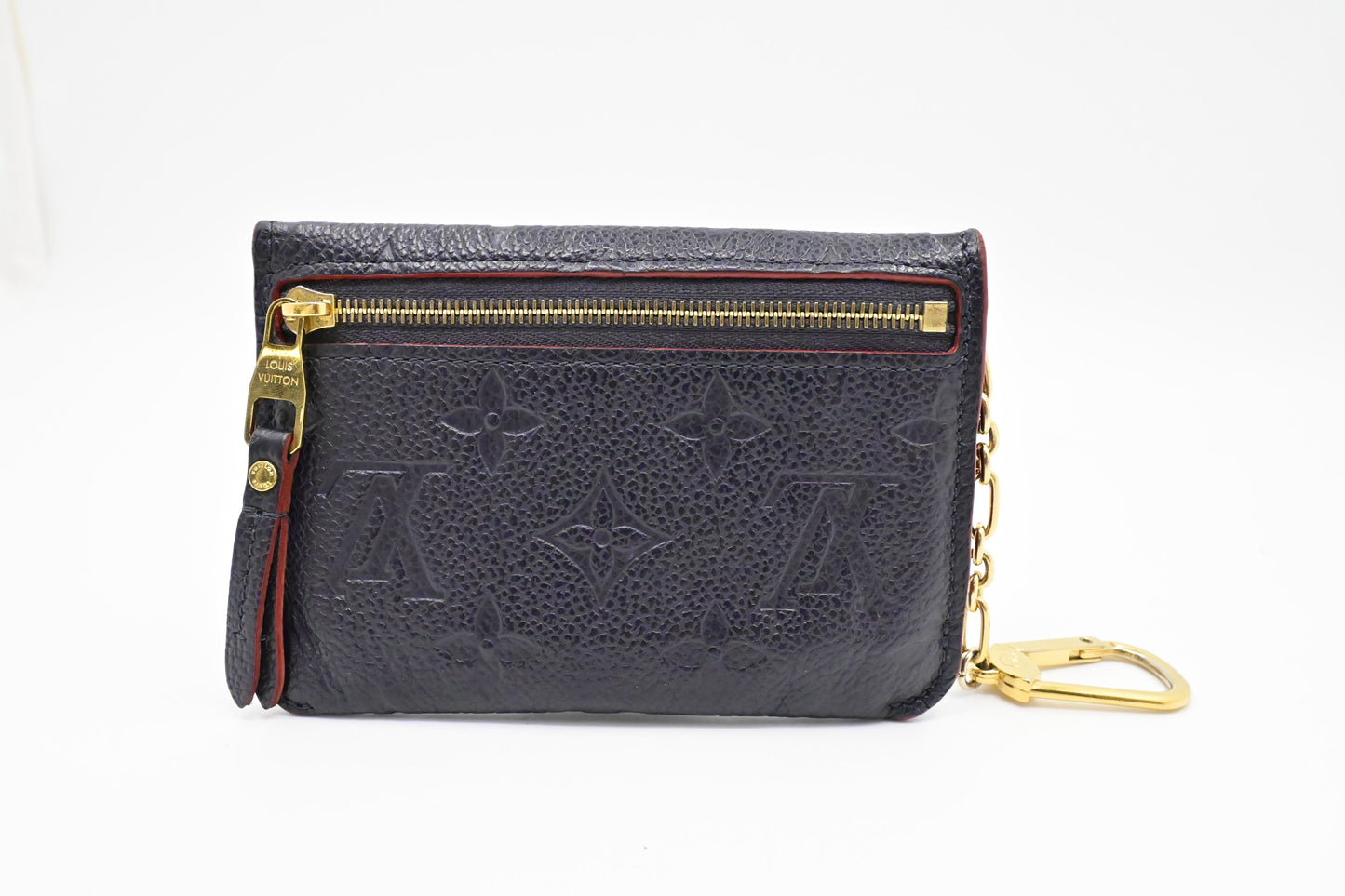 Louis Vuitton Pochette Cles in Marine Rouge Empreinte Leather
