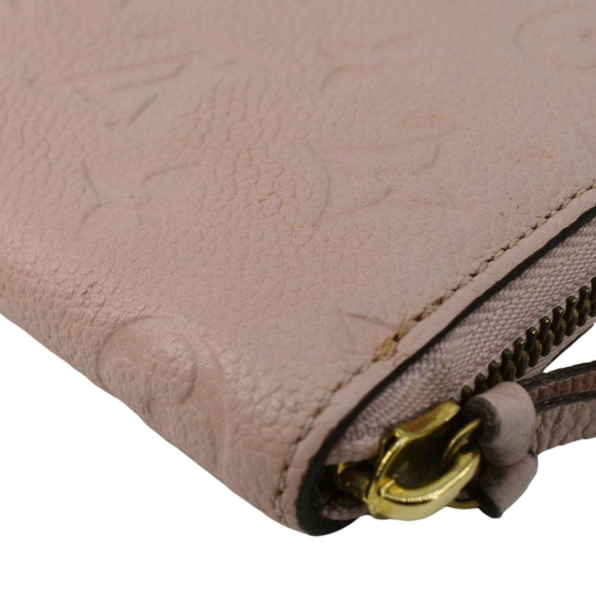 LOUIS VUITTON Monogram Empreinte Leather Zippy Wallet Rose Pink
