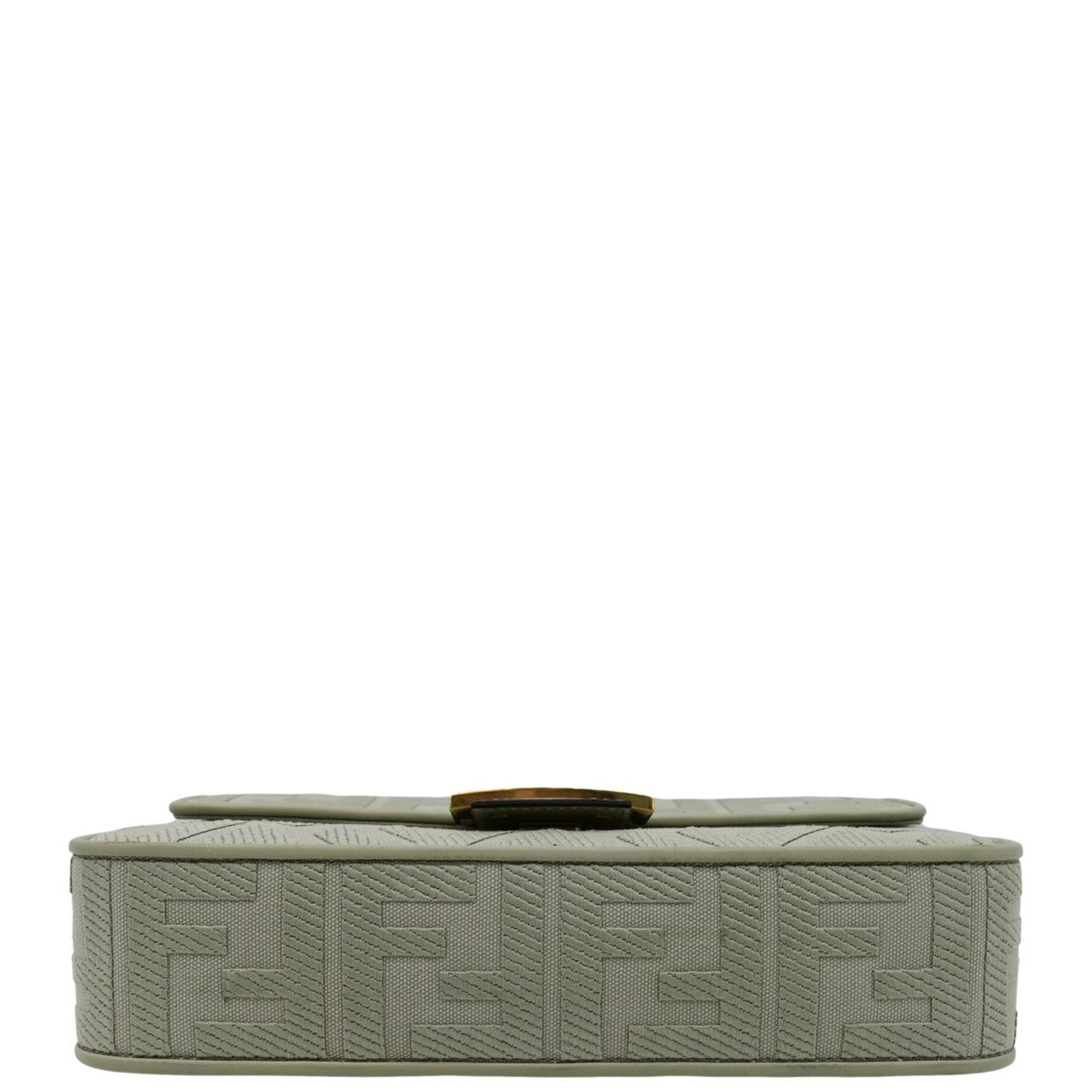 FENDI Baguette FF Canvas Chain Shoulder Bag Mint Green