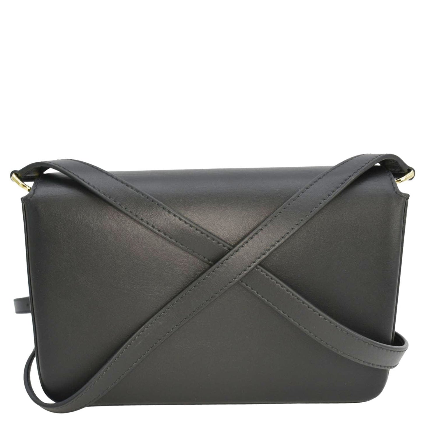 BURBERRY Hampshire Vintage Check Leather Crossbody Bag Black