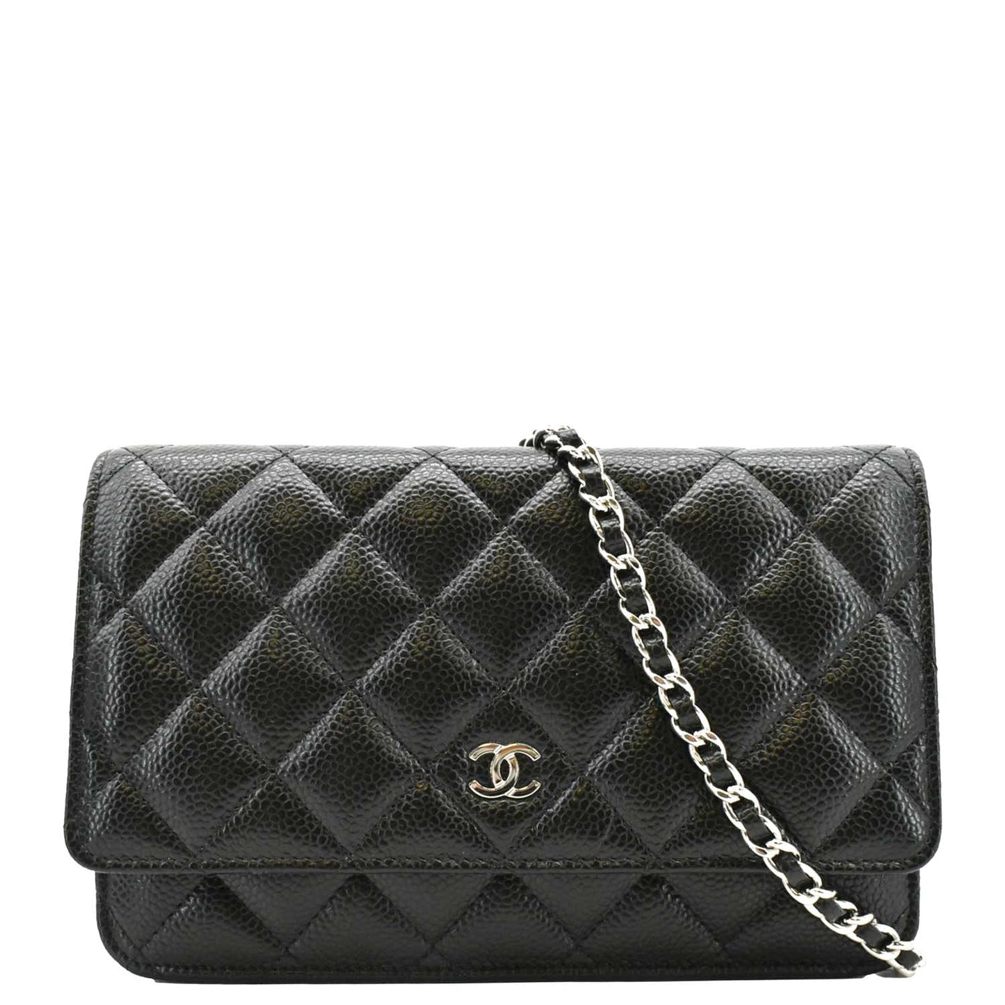 CHANEL WOC Quilted Leather Caviar Crossbody Bag Black