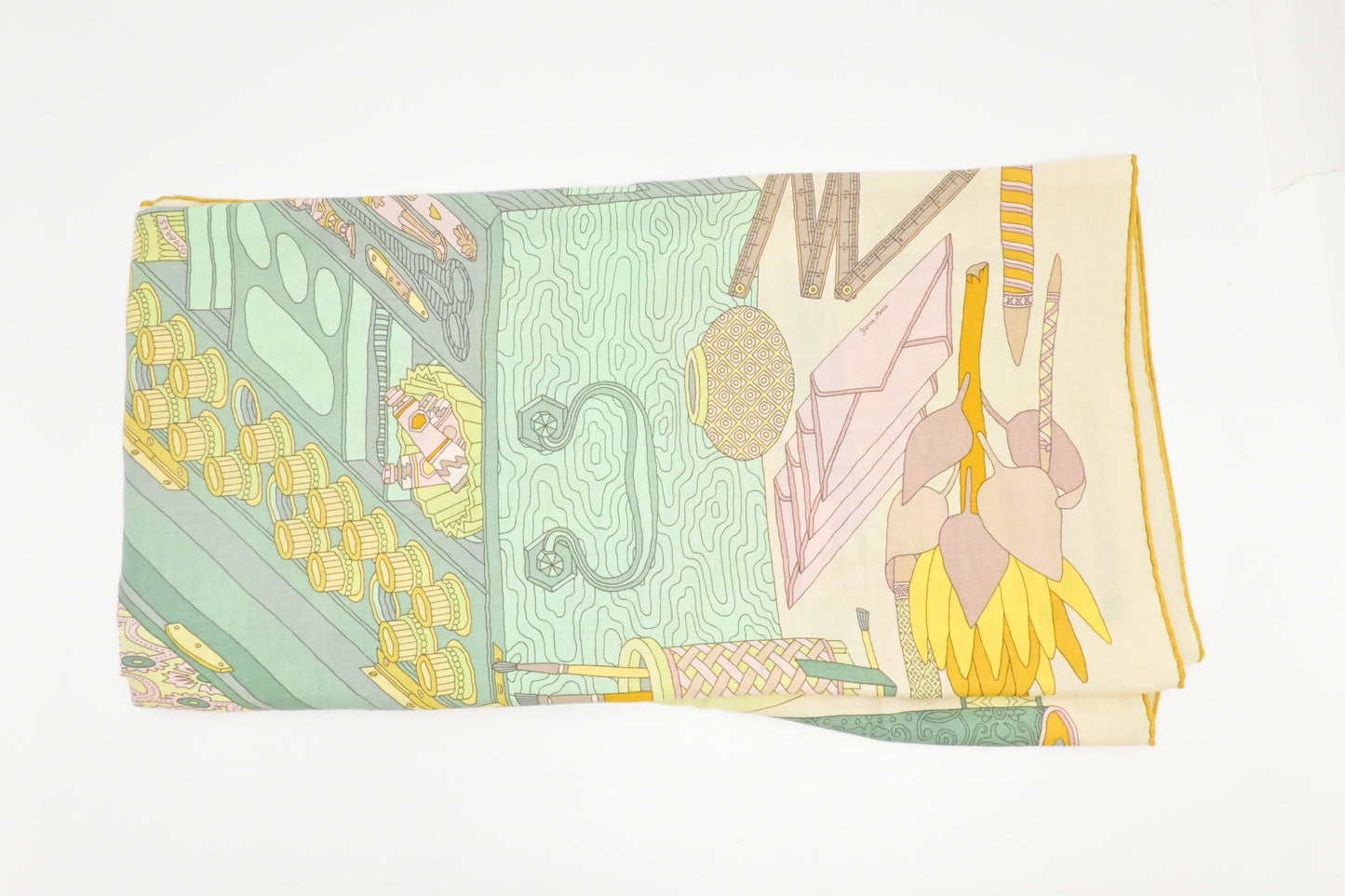Hermes 'Les Tresors d'Un Artiste' Carre 140 in Cashmere and Silk