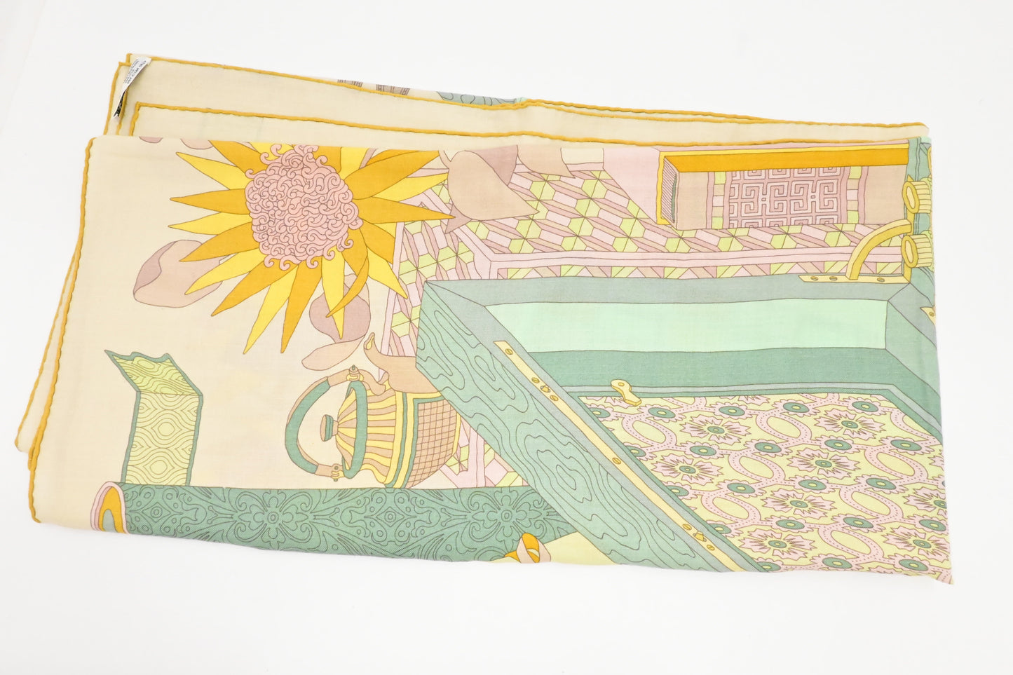 Hermes 'Les Tresors d'Un Artiste' Carre 140 in Cashmere and Silk