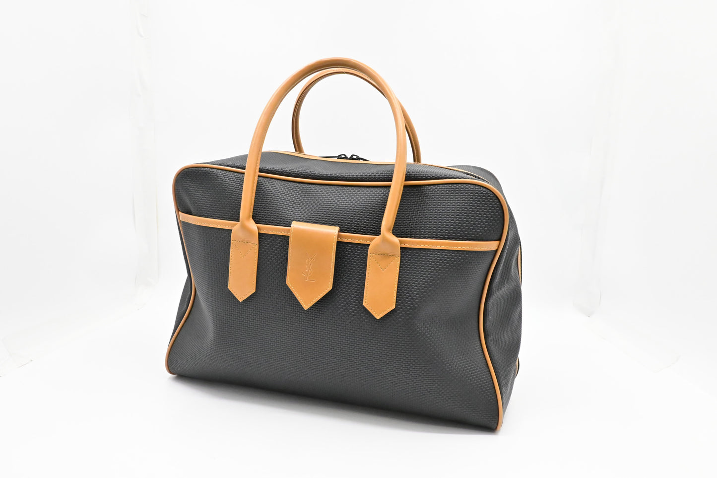 YSL Saint Laurent Boston Bag in Black Coated Canvas