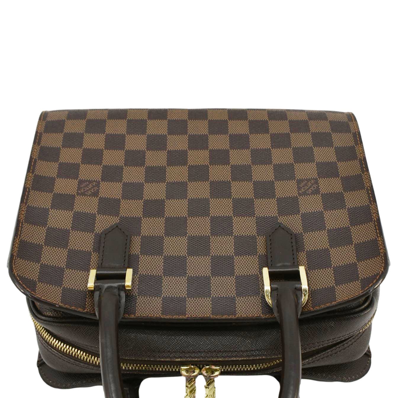 LOUIS VUITTON Triana Damier Ebene Satchel Bag Brown