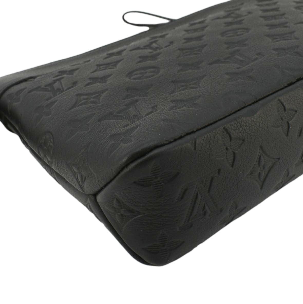 LOUIS VUITTON Pochette Voyage Monogram Shadow Leather Pouch Black