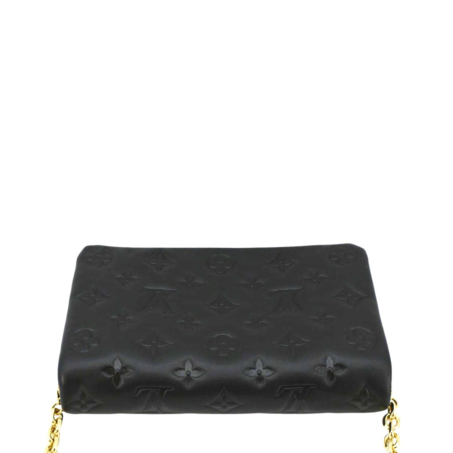 LOUIS VUITTON Coussin Monogram Embossed Pochette Crossbody Bag Black