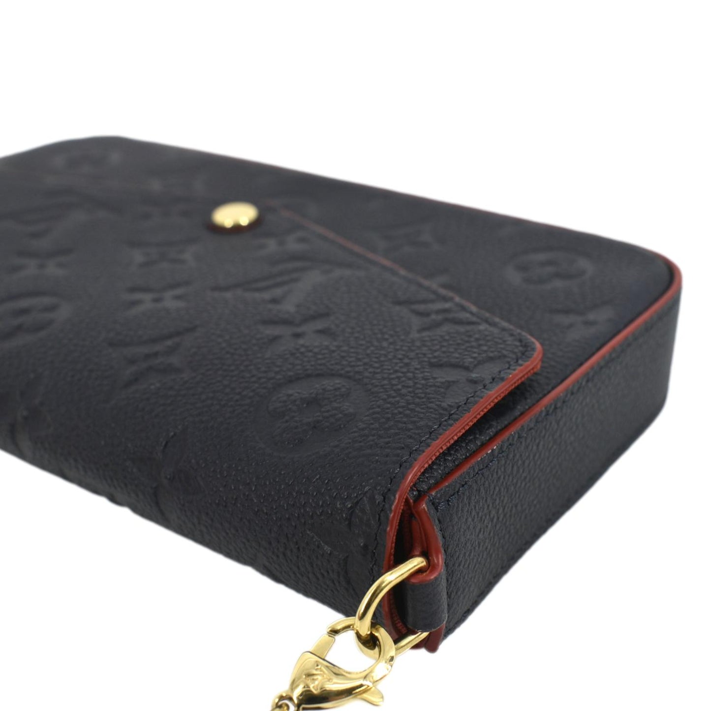 LOUIS VUITTON Felicie Monogram Empreinte Pochette Crossbody Bag Navy Blue