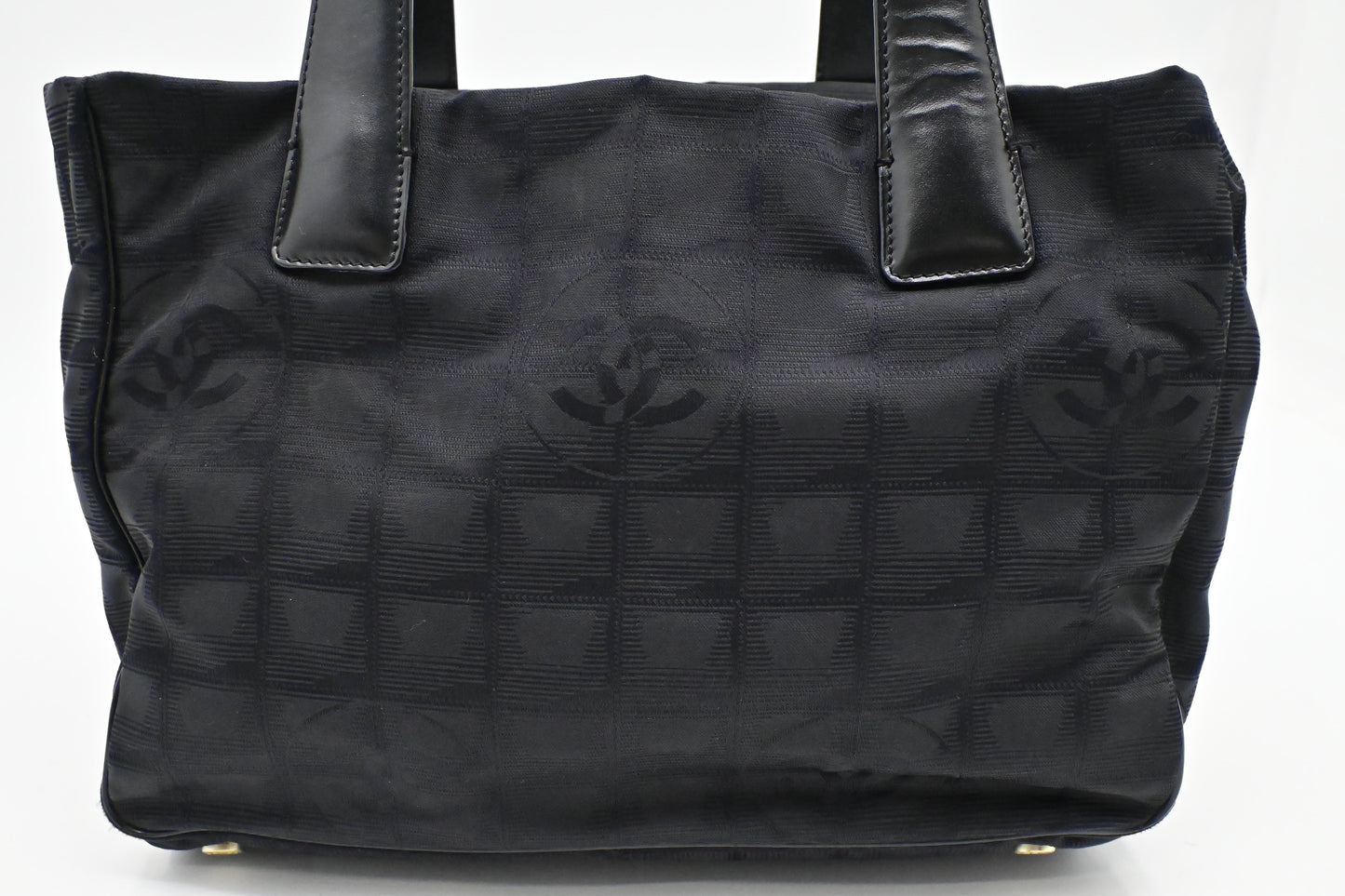 Chanel Small New Travel Line Tote in Black Canvas